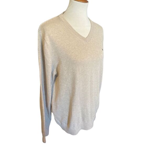 Tommy Hilfiger V-Neck Sand Colored Long Sleeve 100% Cotton Sweater Size M - Picture 5 of 11